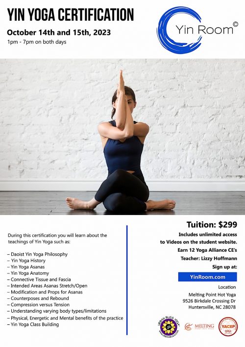Yin yoga certification in Huntersville, nc